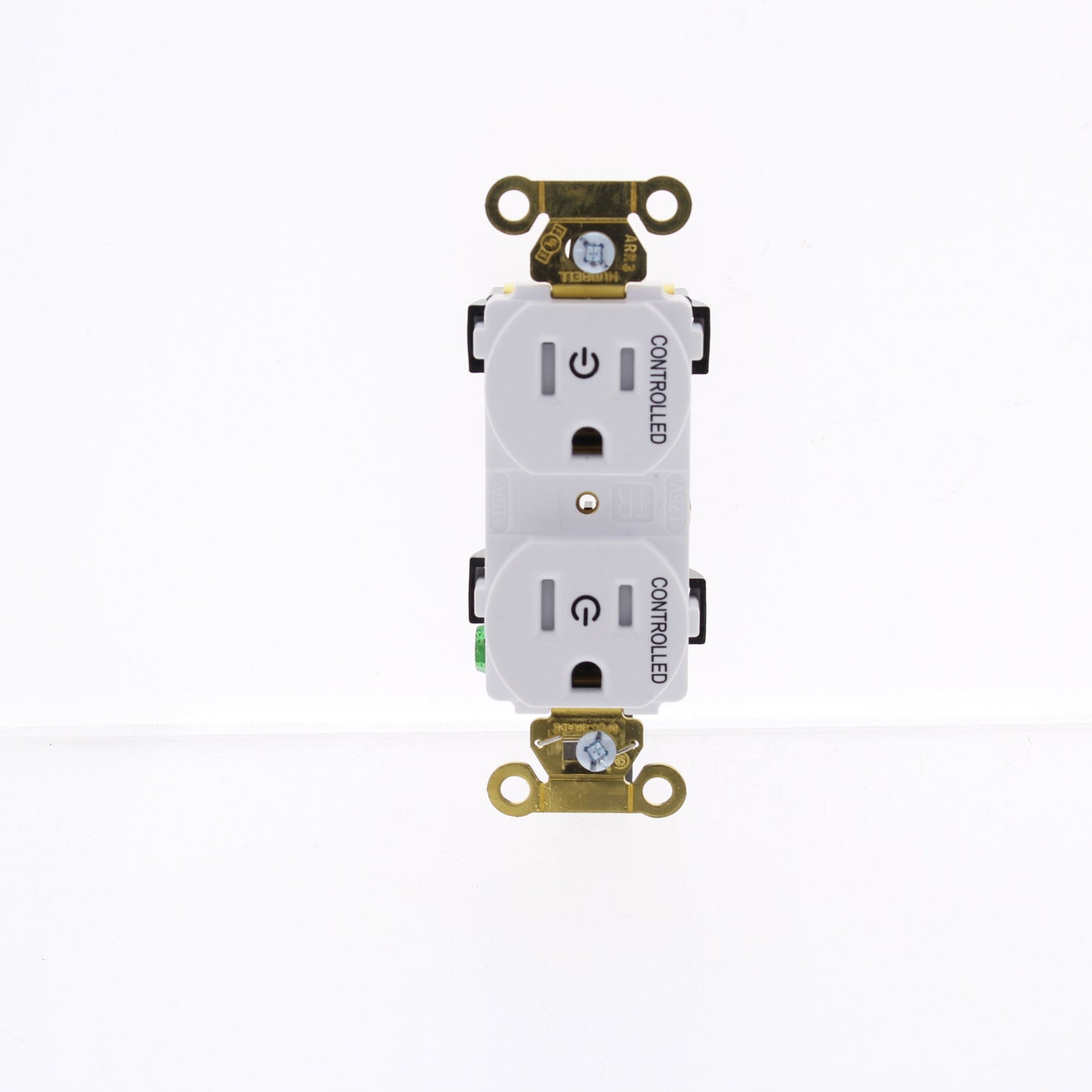 Hubbell White Industrial Tamper Receptacle 2/2 Controlled 15A HBL5262C2WHITR