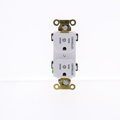 Hubbell White Industrial Tamper Receptacle 2/2 Controlled 15A HBL5262C2WHITR