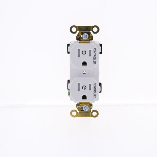 Hubbell White Industrial Tamper Receptacle 2/2 Controlled 15A HBL5262C2WHITR