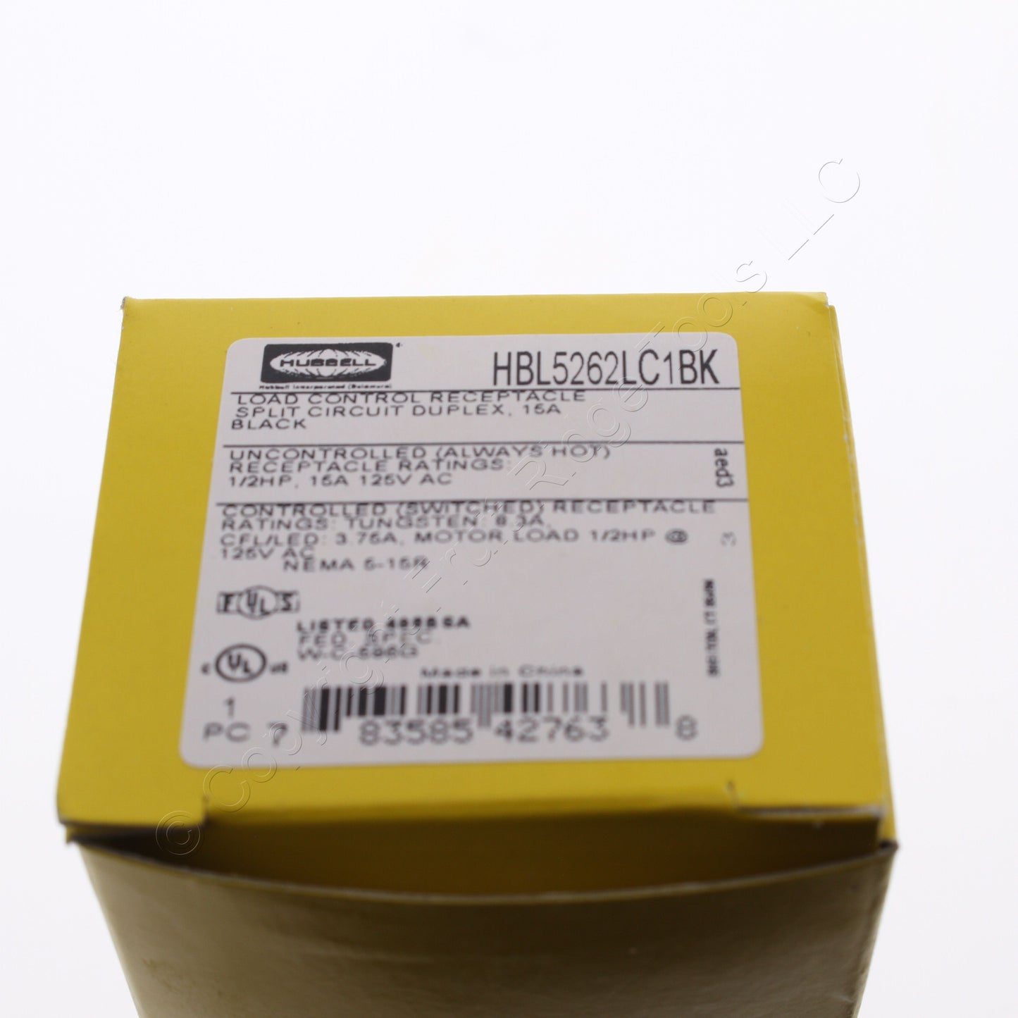 Hubbell Black Industrial TR 1/2 Controlled Switched Receptacle 15A HBL5262LC1BK
