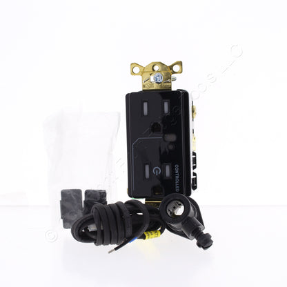 Hubbell Black Industrial TR 1/2 Controlled Switched Receptacle 15A HBL5262LC1BK