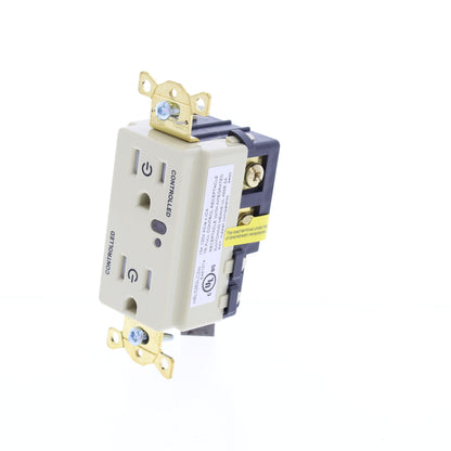 Hubbell Ivory Industrial TR 2/2 Controlled Switched Receptacle 15A HBL5262LC2I