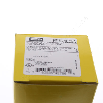 Hubbell Lt Almond Industl TR 2/2 Controlled Switched Receptacle 20A HBL5362LC2LA