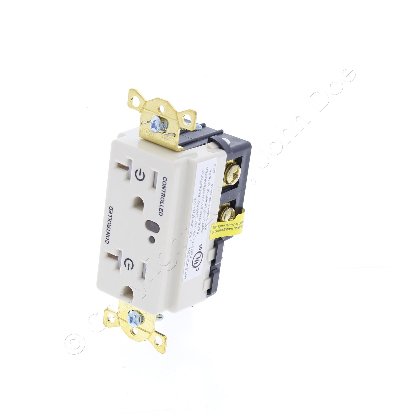 Hubbell Lt Almond Industl TR 2/2 Controlled Switched Receptacle 20A HBL5362LC2LA