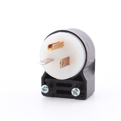 Hubbell HBL5366CA Straight Blade Plug 20A 125V 5-20P Insulgrip Angle Black/White