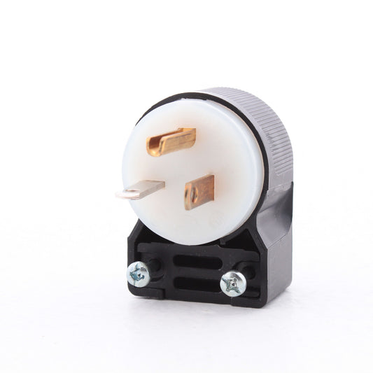 Hubbell HBL5366CA Straight Blade Plug 20A 125V 5-20P Insulgrip Angle Black/White