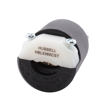 Hubbell HBL5366CST Straight Blade Plug 20A 125V 5-20P EdgeConnect Connector Plug