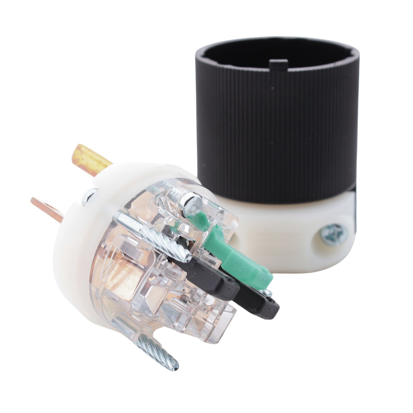 Hubbell HBL5466CST 20A 250V Straight Blade Plug 6-20P EdgeConnect Black/White