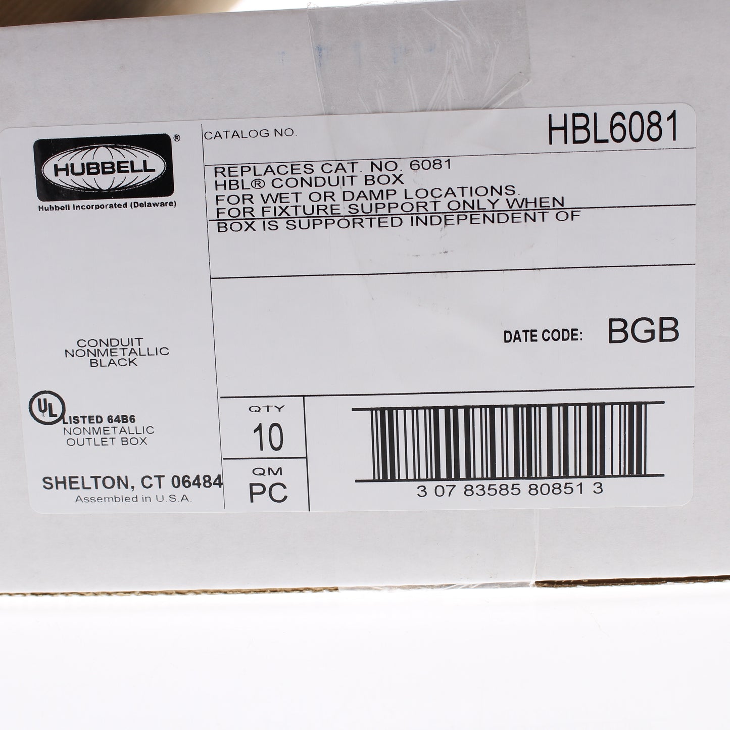 10 Hubbell Marine 4" Round Black Non-Metallic DockSide Junction Boxes HBL6081