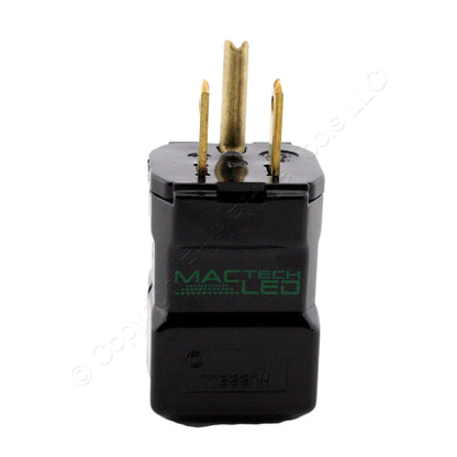 Hubbell 8115VBK Black Hospital Grade Straight Blade Plug Valise 5-15R 15A 125V