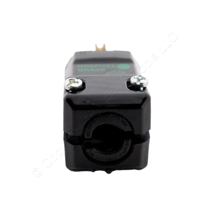 Hubbell 8115VBK Black Hospital Grade Straight Blade Plug Valise 5-15R 15A 125V