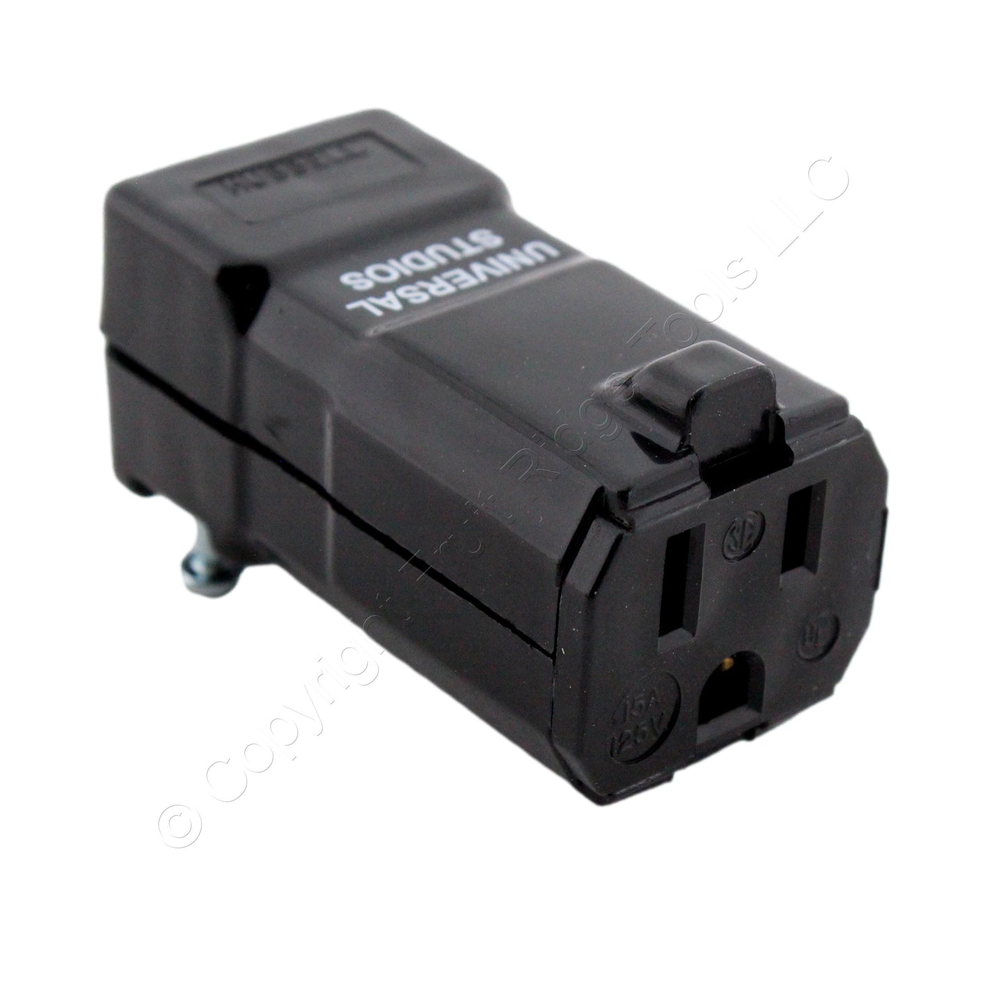 Hubbell Black Hospital Grade Connector "Universal Studios" 15A 125V HBL8119VBK