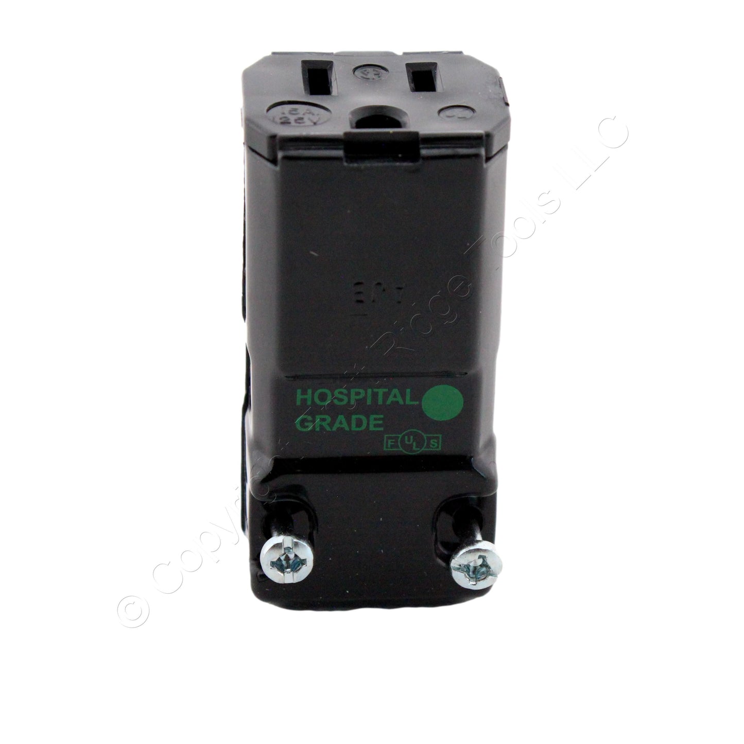 Hubbell Black Hospital Grade Connector "Universal Studios" 15A 125V HBL8119VBK