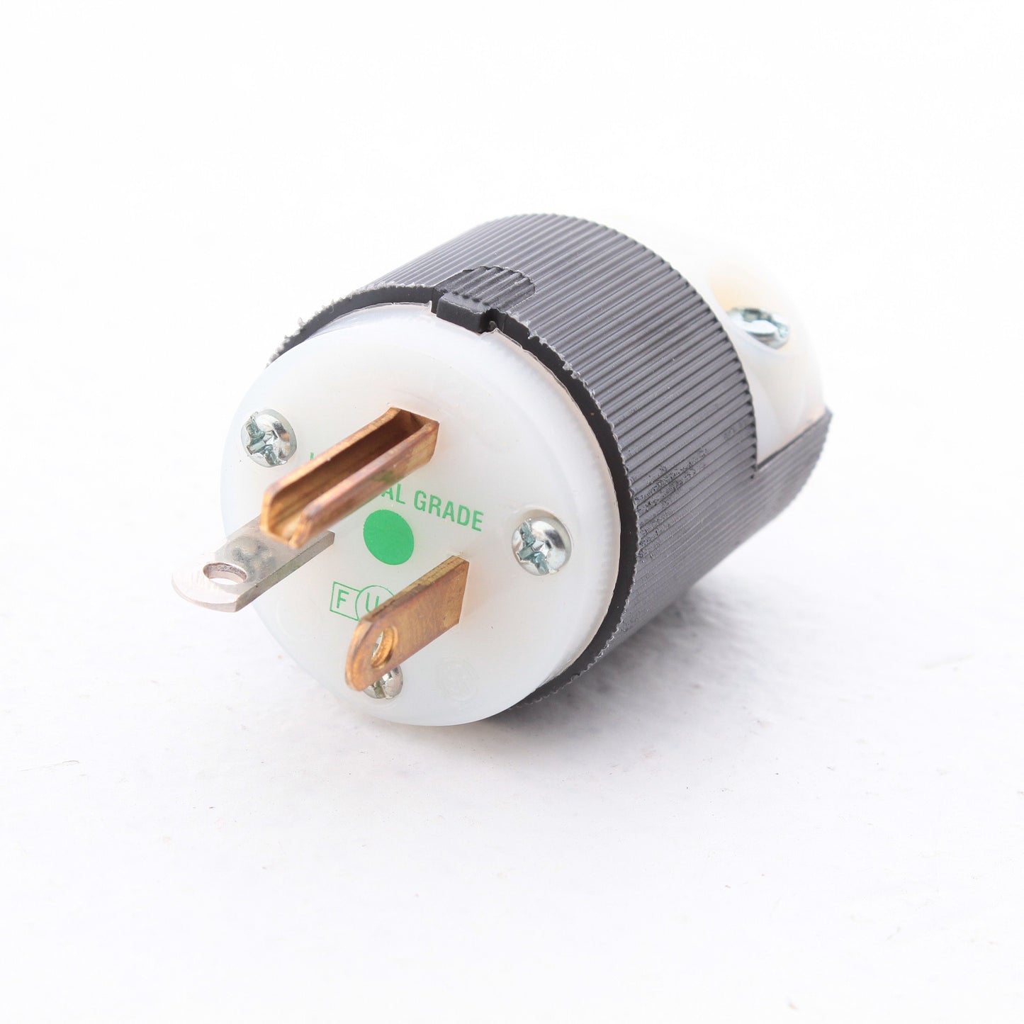 Hubbell HBL8315C 20A 5-20P Hospital Connector Plug Straight Blade Black White
