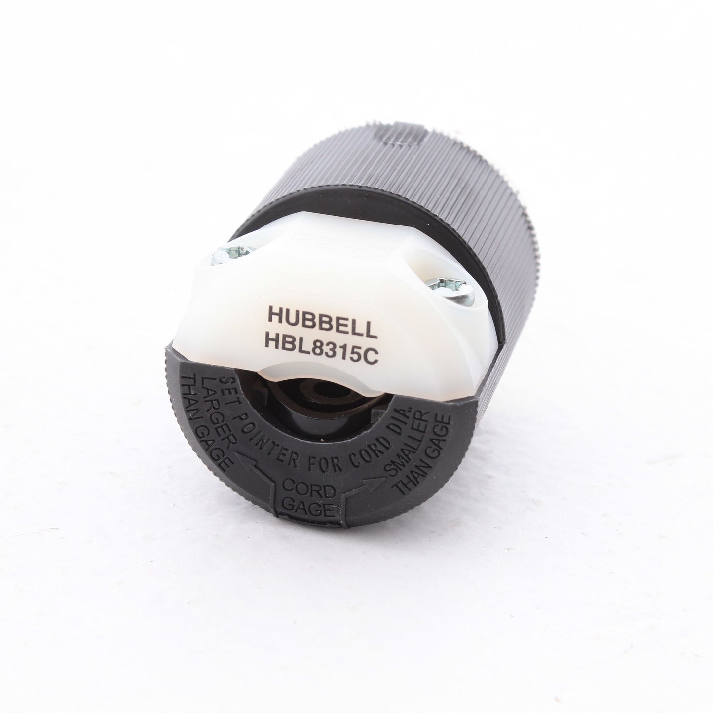 Hubbell HBL8315C 20A 5-20P Hospital Connector Plug Straight Blade Black White