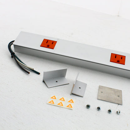 Hubbell 3' PlugTrak Aluminum Raceway 6-Outlet Isolated Ground 15A HBLALU20IG306