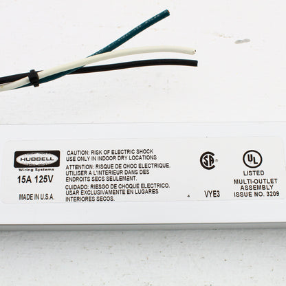 Hubbell 3' PlugTrak Aluminum Raceway 6-Outlet Isolated Ground 15A HBLALU20IG306