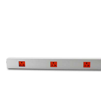 Hubbell 6' PlugTrak Aluminum Raceway 12-Outlet Isolated Ground 20A HBLALU24IG606