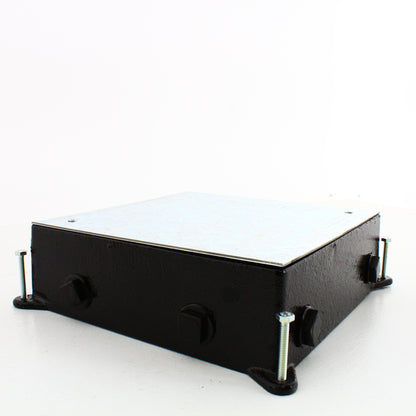 Hubbell HBLCFB401CB 4-Gang Shallow Cast Iron Concrete Floor Box 25.5 cu in.