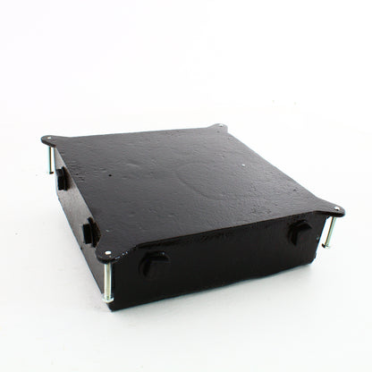 Hubbell HBLCFB401CB 4-Gang Shallow Cast Iron Concrete Floor Box 25.5 cu in.