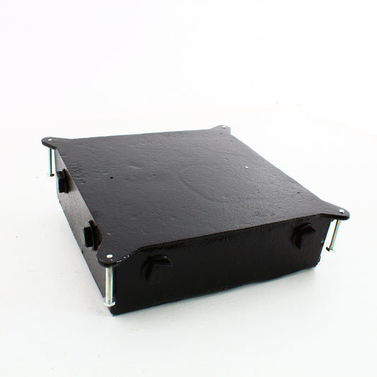 Hubbell HBLCFB401CB 4-Gang Shallow Cast Iron Concrete Floor Box 25.5 cu in.