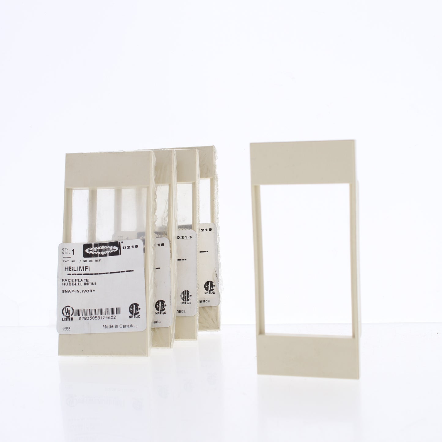 Hubbell HBLIMFI Ivory 1-Gang iStation Wallplate Snap-In Infini Faceplate 2-pack