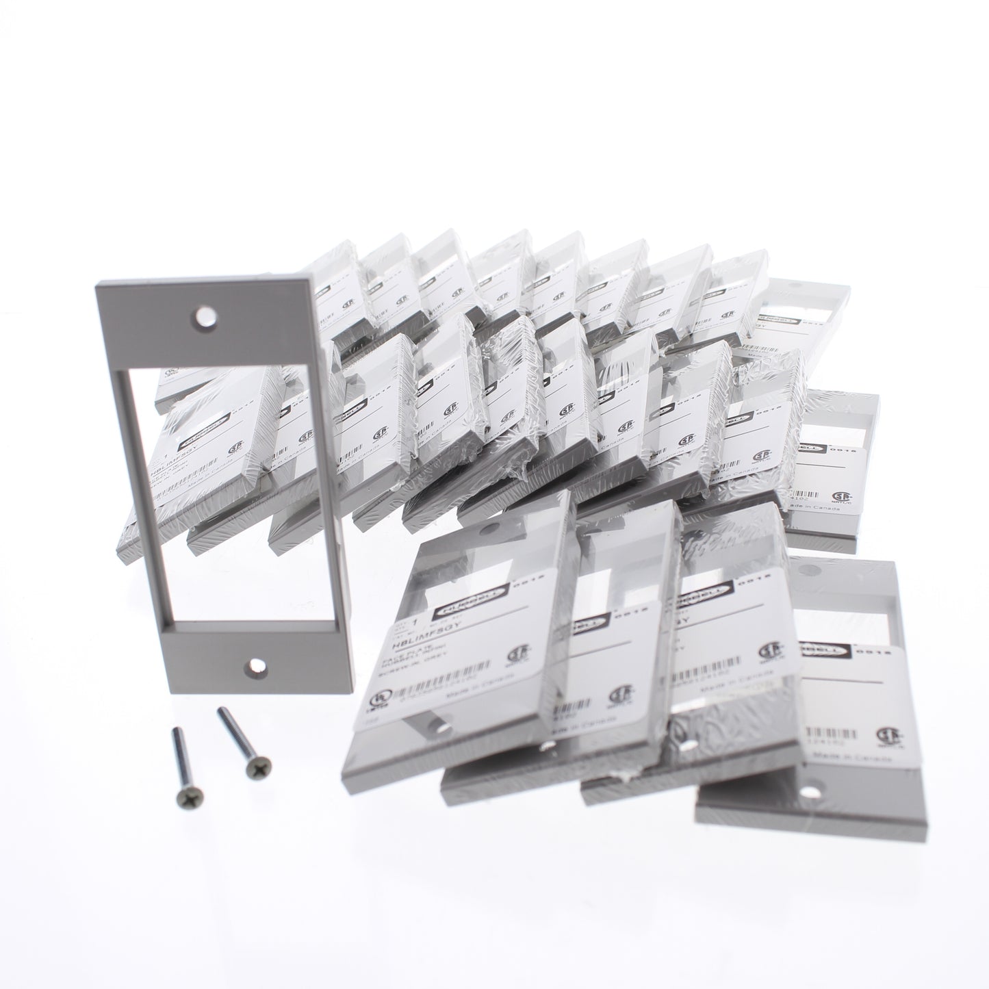 Hubbell HBLIMFSGY Gray 1-Gang 3-Unit, iStation PVC Rigid Custom Wallplate 25pcs