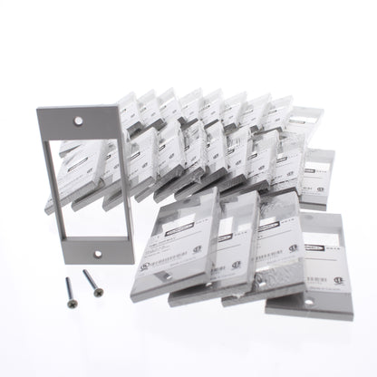 Hubbell HBLIMFSGY Gray 1-Gang 3-Unit, iStation PVC Rigid Custom Wallplate 25pcs