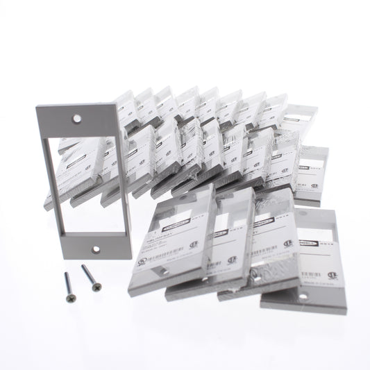 Hubbell HBLIMFSGY Gray 1-Gang 3-Unit, iStation PVC Rigid Custom Wallplate 25pcs
