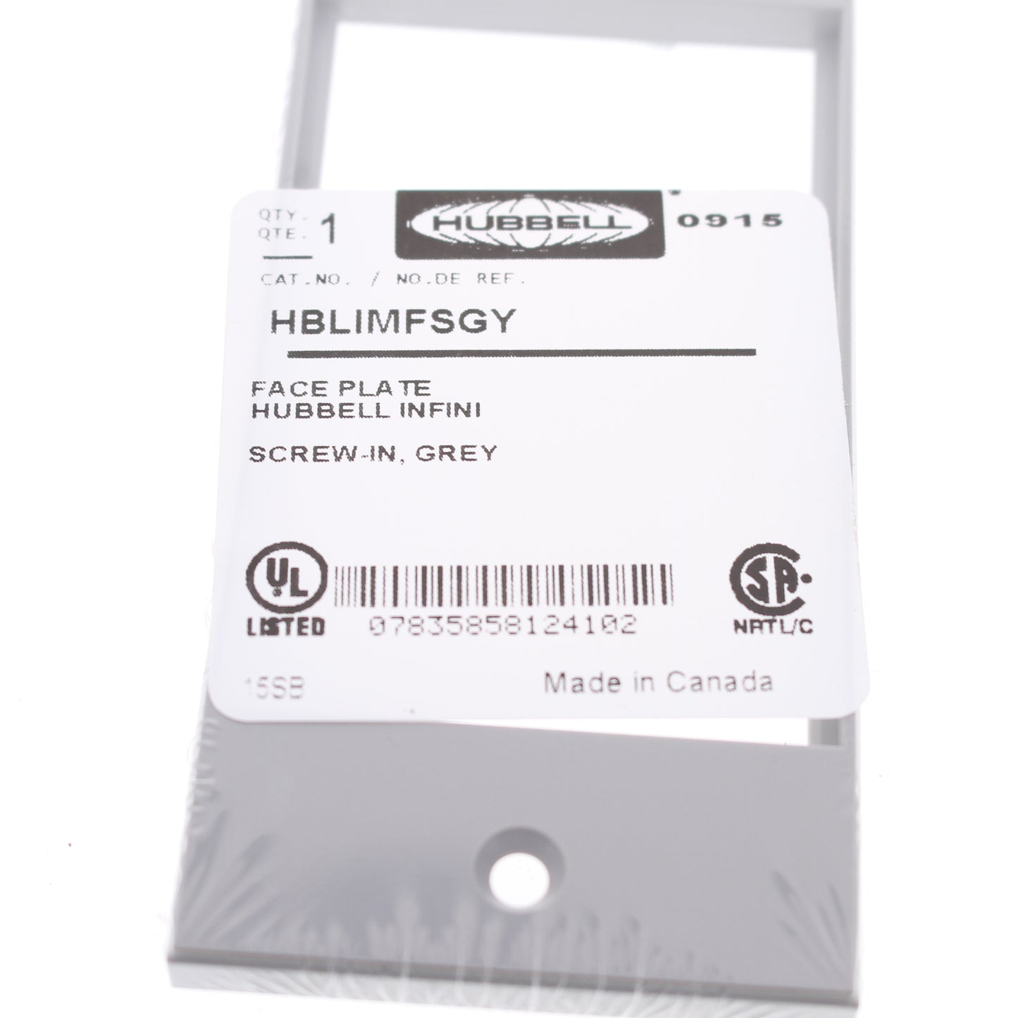 Hubbell HBLIMFSGY Gray 1-Gang 3-Unit, iStation PVC Rigid Custom Wallplate Cover