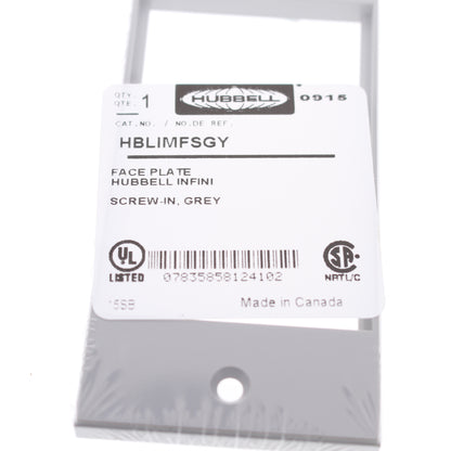 Hubbell HBLIMFSGY Gray 1-Gang 3-Unit, iStation PVC Rigid Custom Wallplate Cover