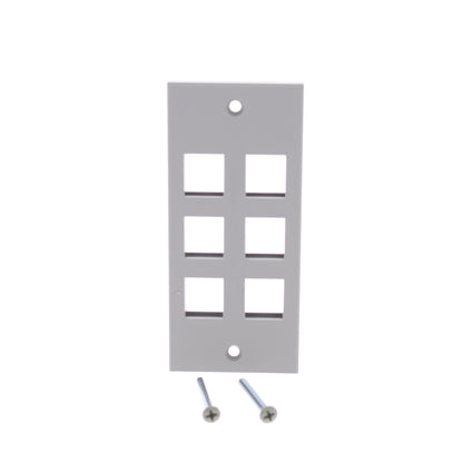 Hubbell HBLKR314SGY Gray 1-Gang MultiConnect Face Plate for Krone Screw Mount