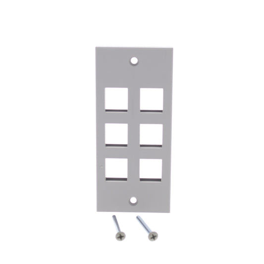 Hubbell HBLKR314SGY Gray 1-Gang MultiConnect Face Plate for Krone Screw Mount