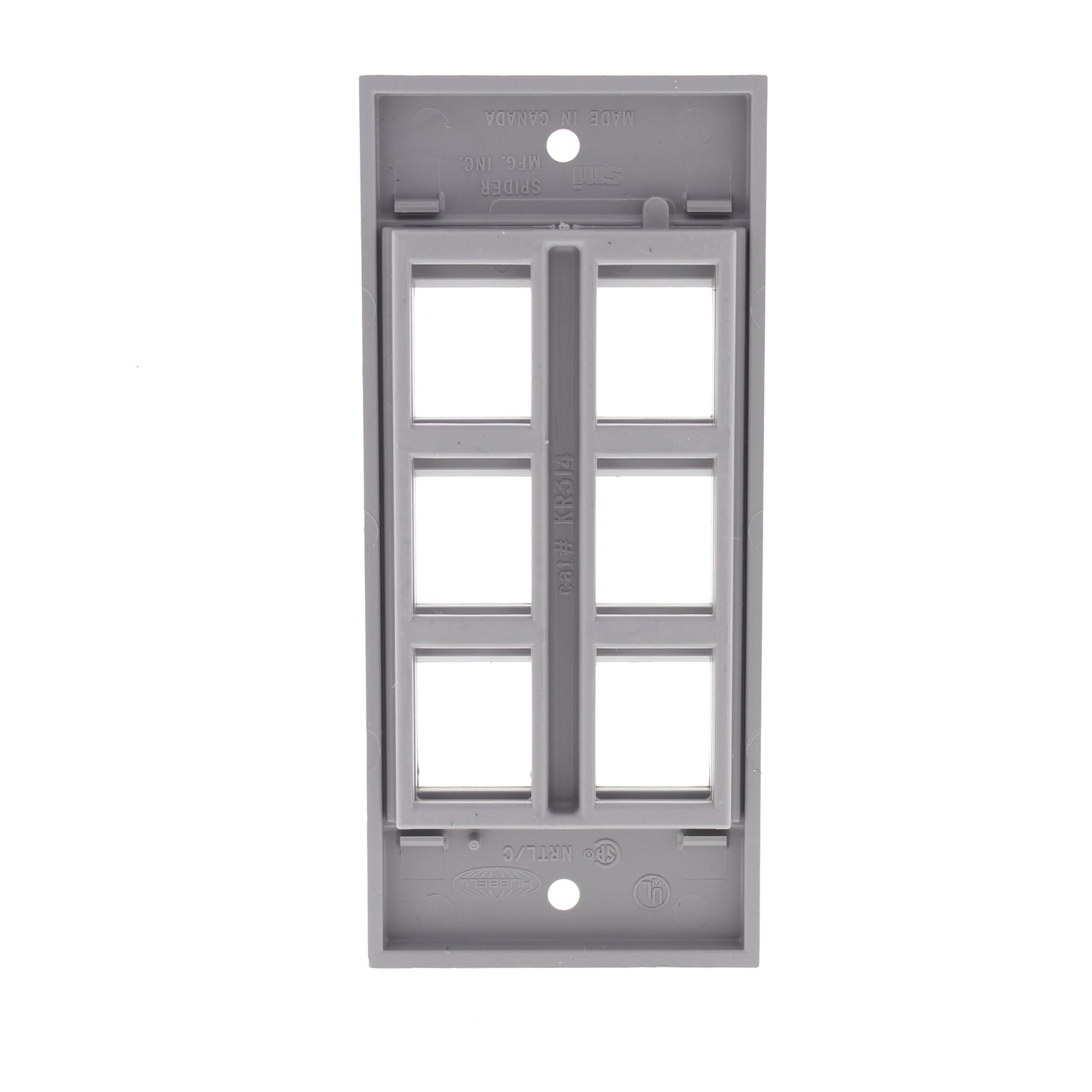Hubbell HBLKR314SGY Gray 1-Gang MultiConnect Face Plate for Krone Screw Mount
