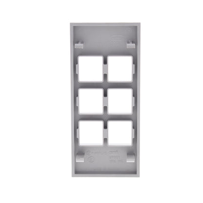 Hubbell HBLLT309GY Gray 1-Gang 6-Port, Lucent PVC Rigid Custom Wallplate 25pcs