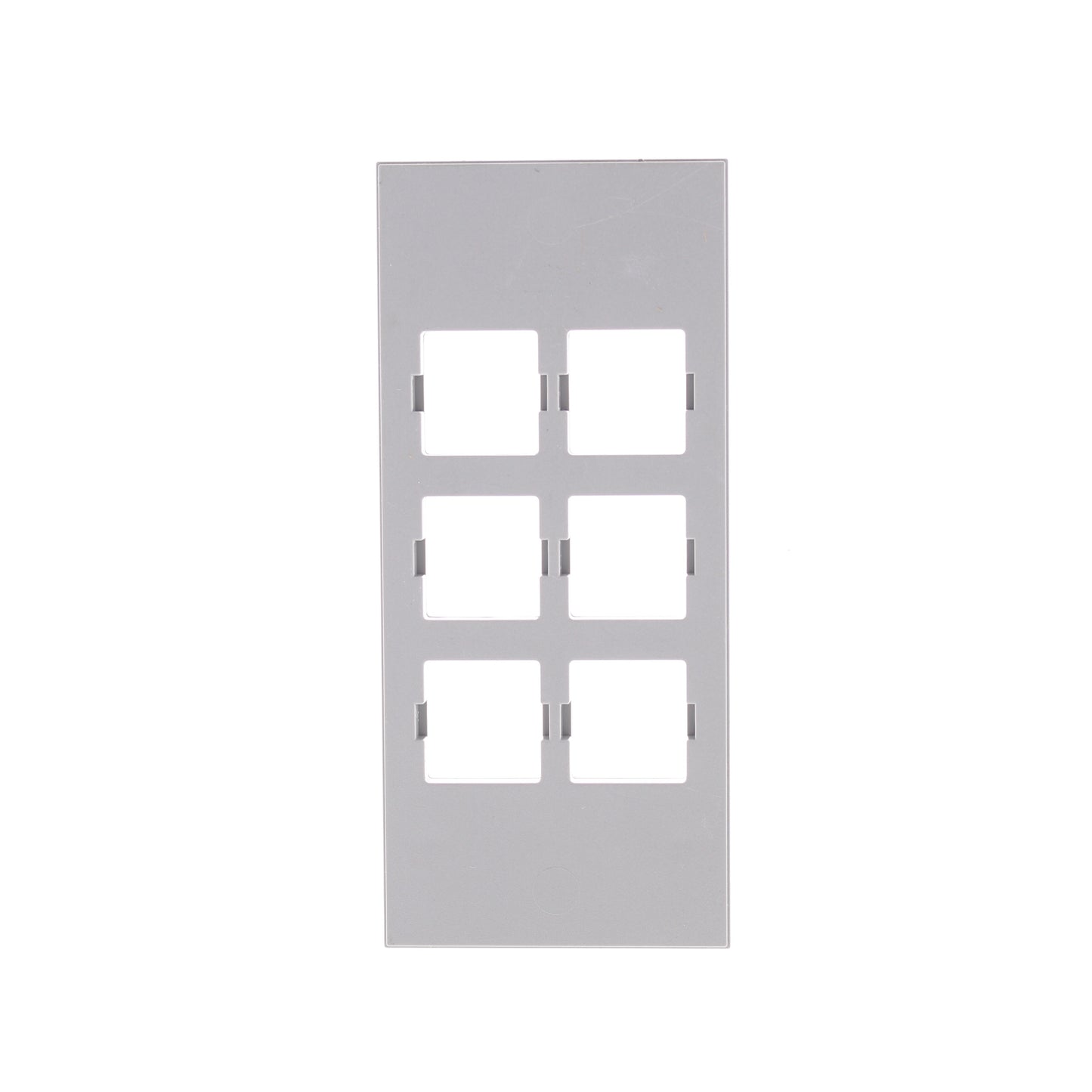 Hubbell HBLLT309GY Gray 1-Gang 6-Port, Lucent PVC Rigid Custom Wallplate Cover