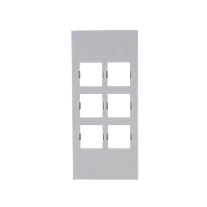 Hubbell HBLLT309GY Gray 1-Gang 6-Port, Lucent PVC Rigid Custom Wallplate Cover