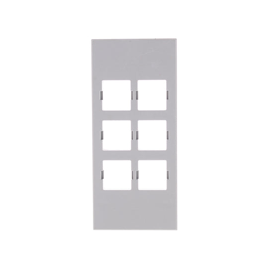 Hubbell HBLLT309GY Gray 1-Gang 6-Port, Lucent PVC Rigid Custom Wallplate Cover