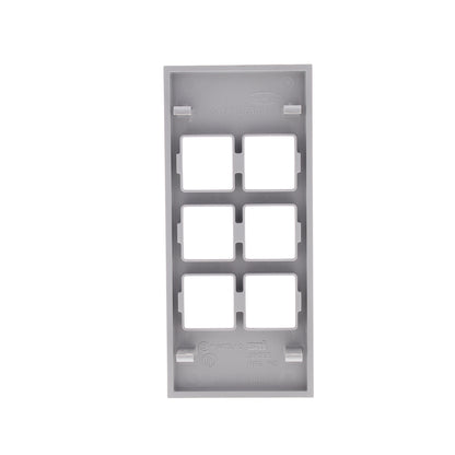 Hubbell HBLLT309GY Gray 1-Gang 6-Port, Lucent PVC Rigid Custom Wallplate Cover