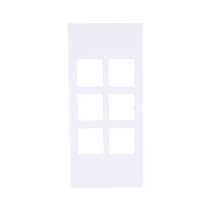 Hubbell HBLLT309WA White 1-Gang 6-Port, Lucent PVC Rigid Custom Wallplate 25pcs