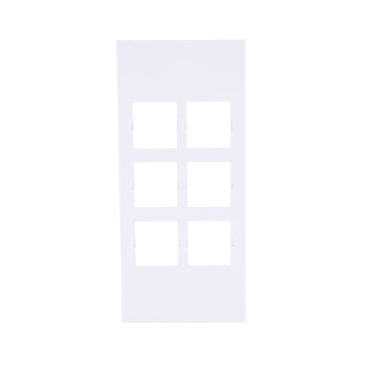 Hubbell HBLLT309WA White 1-Gang 6-Port, Lucent PVC Rigid Custom Wallplate 25pcs
