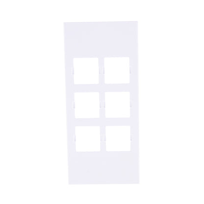 Hubbell HBLLT309WA White 1-Gang 6-Port, Lucent PVC Rigid Custom Wallplate Cover