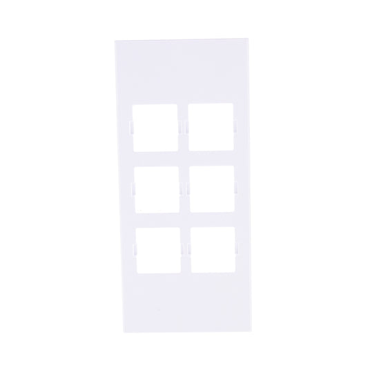 Hubbell HBLLT309WA White 1-Gang 6-Port, Lucent PVC Rigid Custom Wallplate Cover