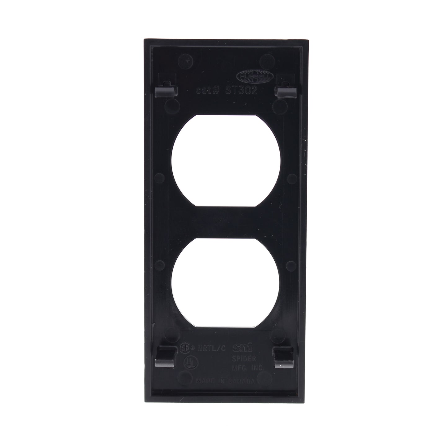 Hubbell HBLST302BK Black 1-Gang Snap-In Duplex Outlet Standard Wallplate Cover