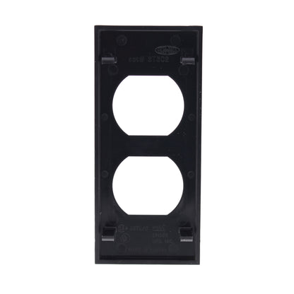 Hubbell HBLST302BK Black 1-Gang Snap-In Duplex Outlet Standard Wallplate Cover