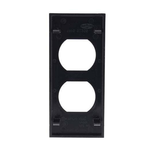 Hubbell HBLST302BK Black 1-Gang Snap-In Duplex Outlet Standard Wallplate Cover
