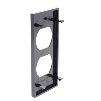 Hubbell HBLST302BK Black 1-Gang Snap-In Duplex Outlet Standard Wallplate Cover