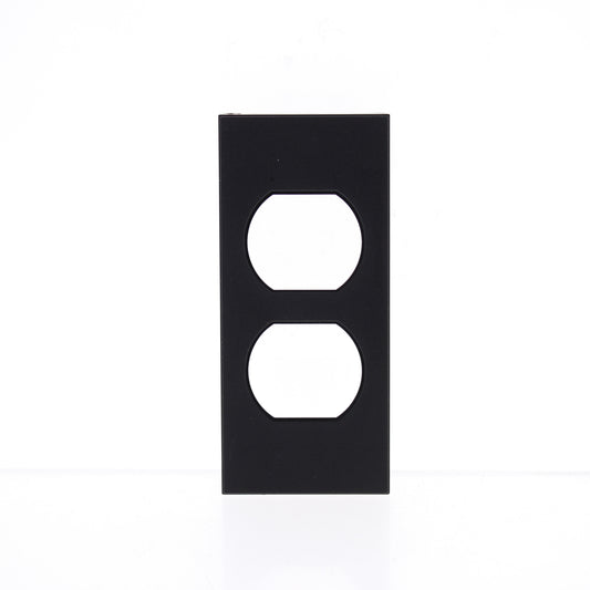 Hubbell HBLST302BK Black 1-Gang Snap-In Duplex Outlet Standard Wallplate Cover