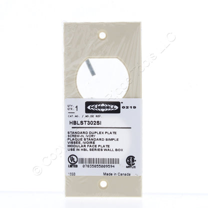 Hubbell HBLST302SI Ivory 1-Gang Duplex Outlet PVC Rigid Custom Wallplate Cover