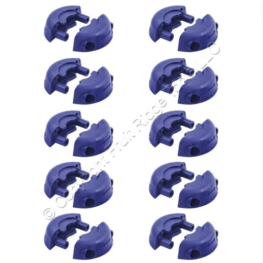 10 Hubbell Dark Blue Cord Clamps for 3-Wire Twist Lock Plugs/Connectors